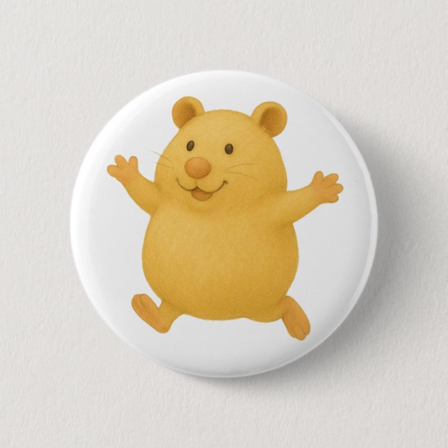 Bóton Redondo 5.08cm Jumping Cream Hamster Button Badge (Frente)