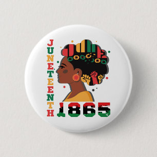 Bóton Redondo 5.08cm Juneteenth Celebrando Mulheres Africanas Negras de