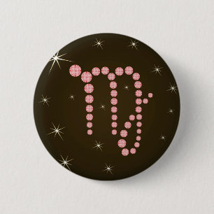 Bóton Redondo 5.08cm Jungfrau 23. Agosto bis 23. Setembro Botões