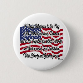 Bóton Redondo 5.08cm Juramento de Lealdade com Bandeira dos EUA