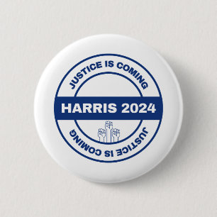 Bóton Redondo 5.08cm Justiça está chegando Eleição de Kamala harris W