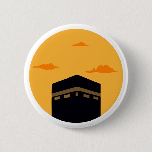 Bóton Redondo 5.08cm Kaaba Masjid al-Haram - Noite (Frente)