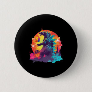 Bóton Redondo 5.08cm Kaiju Birthday Engraçado Boys Birthday Monster