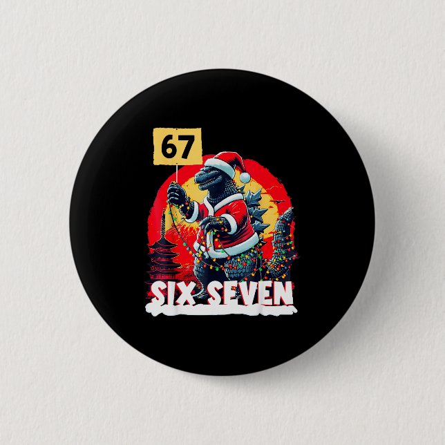 Bóton Redondo 5.08cm Kaiju Christmas 67 Santazilla Japanese Monster Din (Frente)