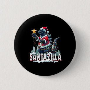 Bóton Redondo 5.08cm Kaiju Christmas Santazilla Japonês Monster Dinosa
