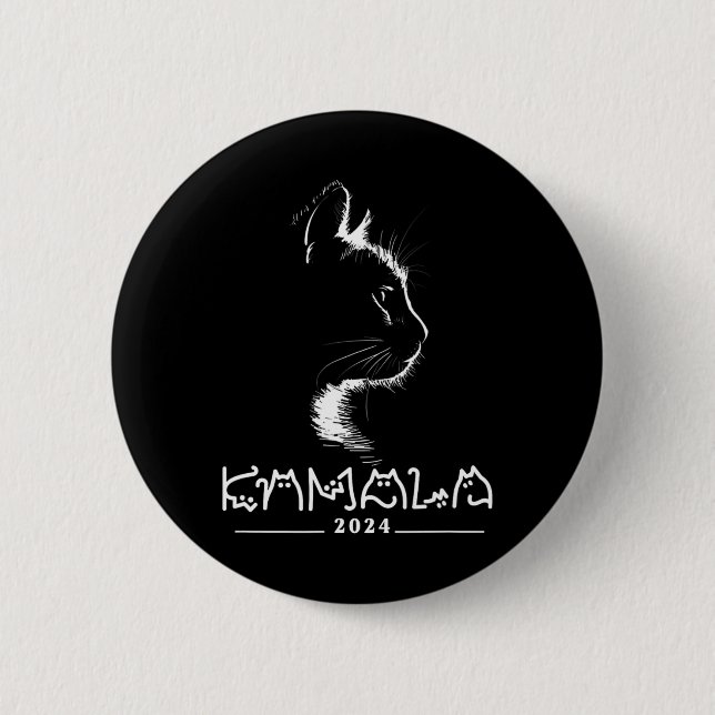 Bóton Redondo 5.08cm Kamala Cat Voting Kamala-harris 2024 (Frente)