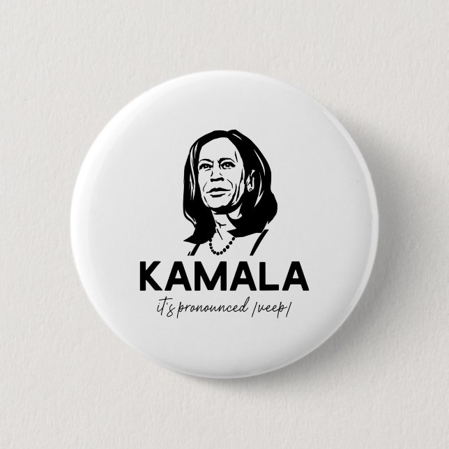 Bóton Redondo 5.08cm Kamala é o Vice-presidente Harris (Frente)
