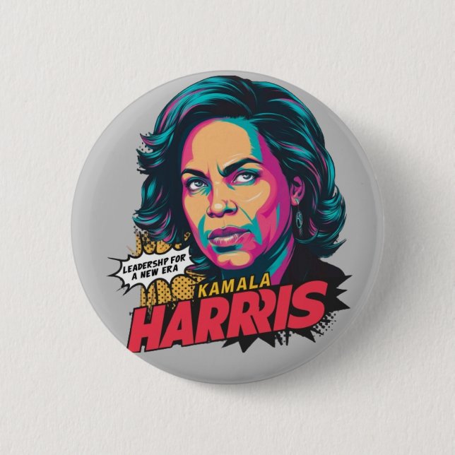 Bóton Redondo 5.08cm Kamala Harris (Frente)