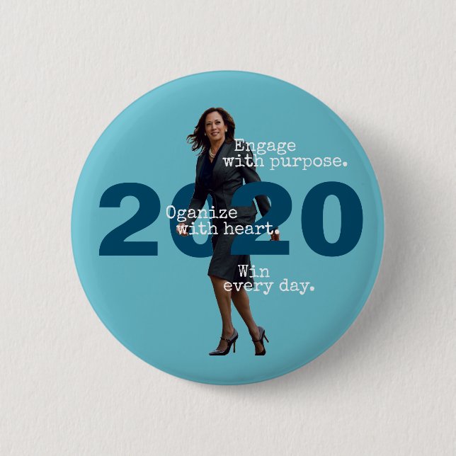 Bóton Redondo 5.08cm Kamala Harris 2020 (Frente)