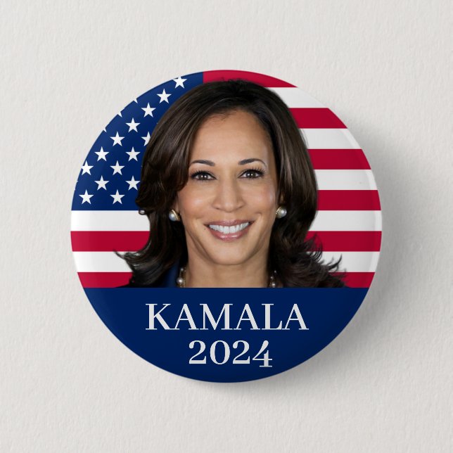 Bóton Redondo 5.08cm Kamala Harris 2024 (Frente)