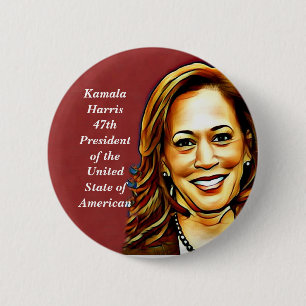 Bóton Redondo 5.08cm Kamala Harris - 2024_