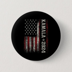 Bóton Redondo 5.08cm Kamala Harris 2024 Para A Campanha Eleitoral Do Pr