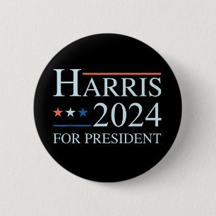 Bóton Redondo 5.08cm Kamala Harris 2024 Para Presidente