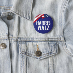 Bóton Redondo 5.08cm Kamala Harris E Tim Walz
