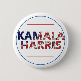 Bóton Redondo 5.08cm Kamala Harris Em Bandeiras