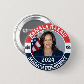 BÓTON REDONDO 5.08CM KAMALA HARRIS MADAM PRESIDENTE