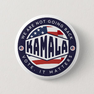 Bóton Redondo 5.08cm Kamala Harris: Não vamos voltar