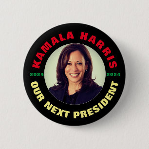Bóton Redondo 5.08cm Kamala Harris Nosso Próximo Presidente