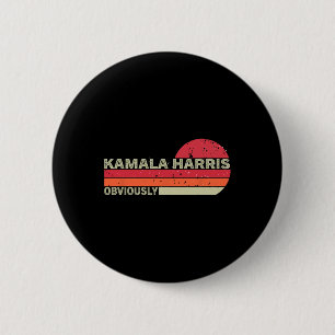 Bóton Redondo 5.08cm Kamala Harris Obviamente. Harris Obviamente