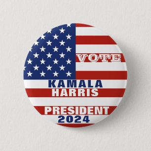 Bóton Redondo 5.08cm Kamala Harris para a campanha do Presidente 2024