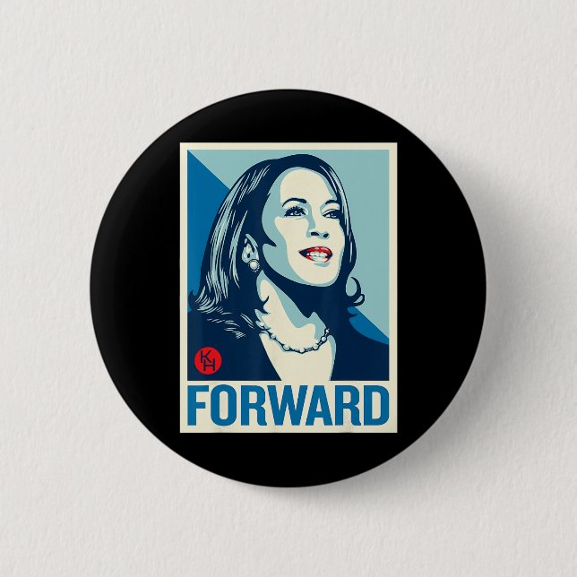 Bóton Redondo 5.08cm Kamala Harris para frente (Frente)