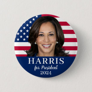 Bóton Redondo 5.08cm Kamala Harris Para O Presidente 2024