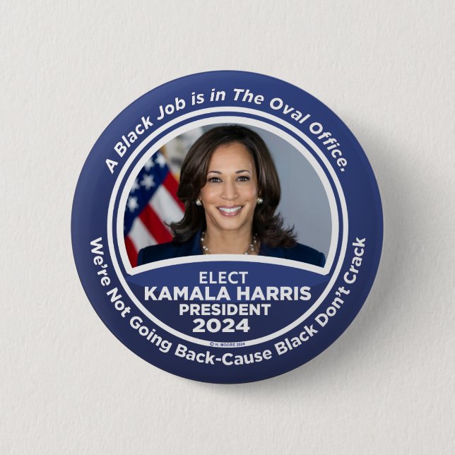 Bóton Redondo 5.08cm Kamala Harris para o Presidente 2024 (Frente)