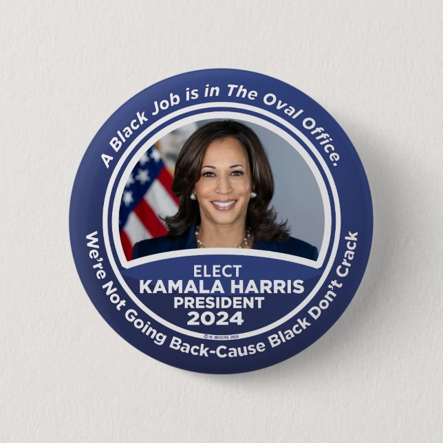 Bóton Redondo 5.08cm Kamala Harris para o Presidente 2024 (Frente)