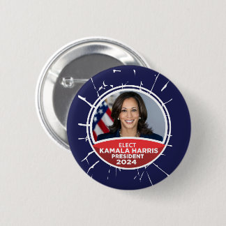 Bóton Redondo 5.08cm Kamala Harris para o Presidente 2024 Button