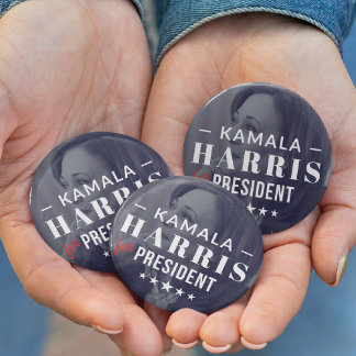 Bóton Redondo 5.08cm Kamala Harris para o Presidente 2024 Photo Button 