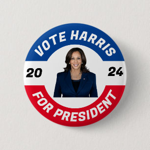Bóton Redondo 5.08cm Kamala Harris personalizada presidente 2026