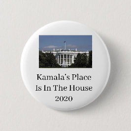 Bóton Redondo 5.08cm Kamala Harris Place está no botão da Casa Branca