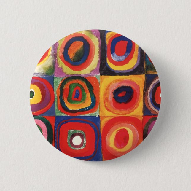 Bóton Redondo 5.08cm Kandinsky Farbstudie Quadrate Esquadra Círculos de (Frente)