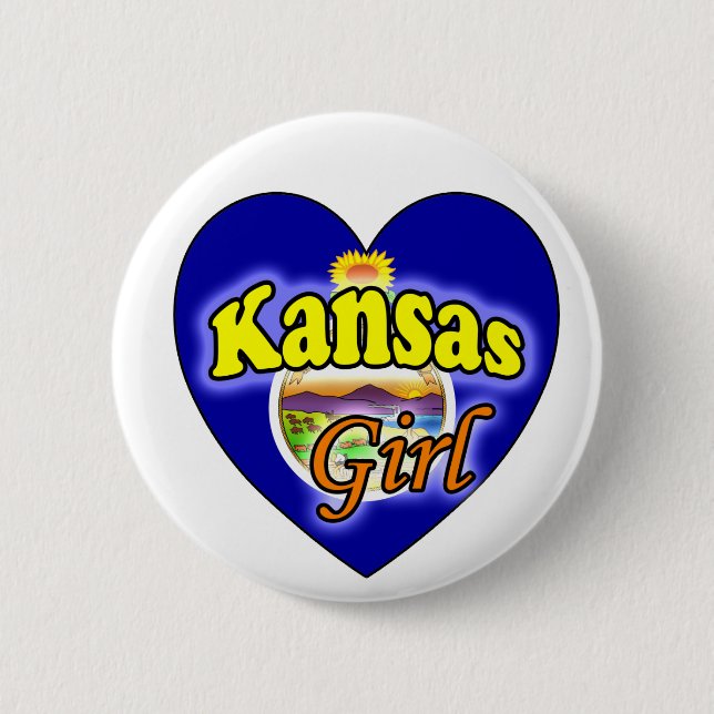 Bóton Redondo 5.08cm Kansas Girl (Frente)