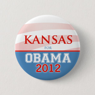 Bóton Redondo 5.08cm KANSAS para Obama 2012