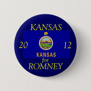Bóton Redondo 5.08cm Kansas para Romney 2012