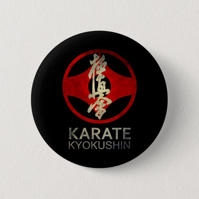 Bóton Redondo 5.08cm Karate Kyokushin (Frente)