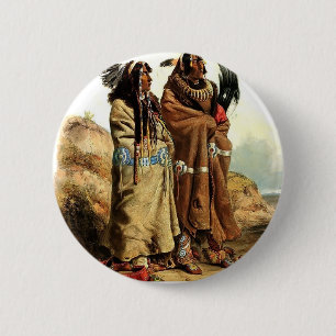 Bóton Redondo 5.08cm Karl Bodmer-SihChida&MahchsiKarehde, indianos de