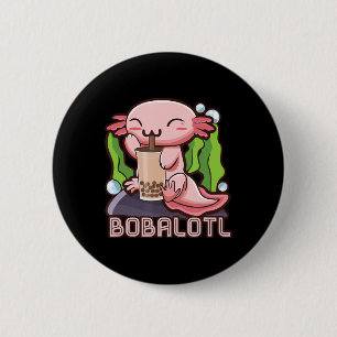 Bóton Redondo 5.08cm Kawaii Axolotl Cute Boba Tee Bubble Tea Anime Girl
