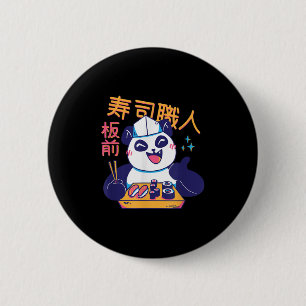 Bóton Redondo 5.08cm Kawaii Japonês Sushi Cita Boa Comida Chef Bear Ha