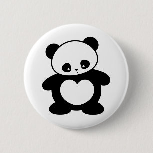 Bóton Redondo 5.08cm Kawaii panda
