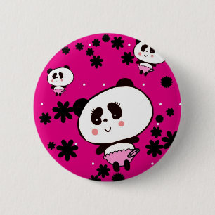 Bóton Redondo 5.08cm Kawaii Panda Bear Baby Doodles por Leah G
