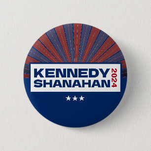 Bóton Redondo 5.08cm Kennedy e Shanahan 2024 Botão do Pino Eleitoral