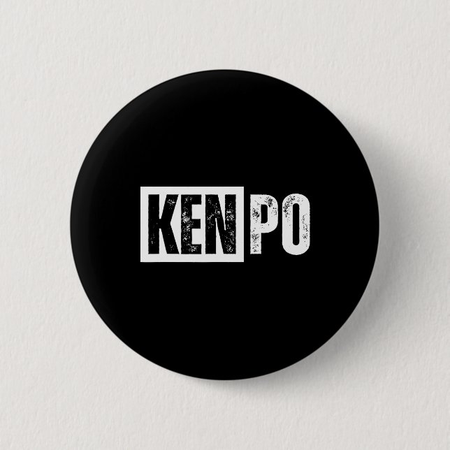 Bóton Redondo 5.08cm Kenpo Karate em apuros (Frente)