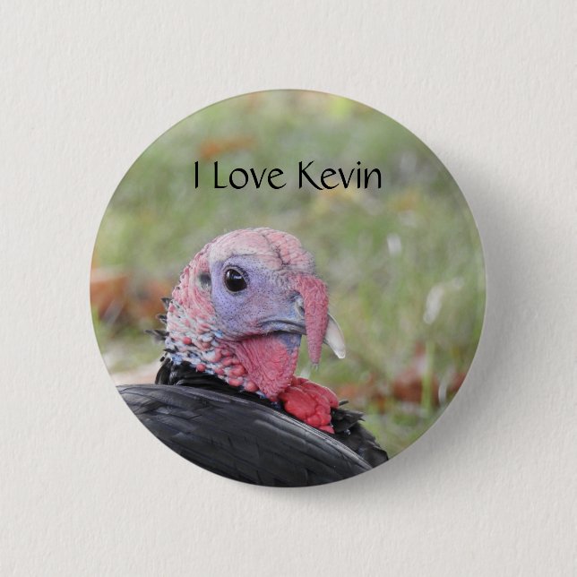 Bóton Redondo 5.08cm Kevin The Turkey - Old Wethersfield, CT (Frente)