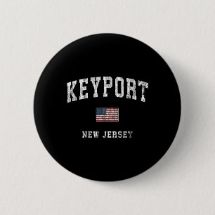 Bóton Redondo 5.08cm Keyrt Nova Jersey Nj Bandeira Americana Vintage Sr