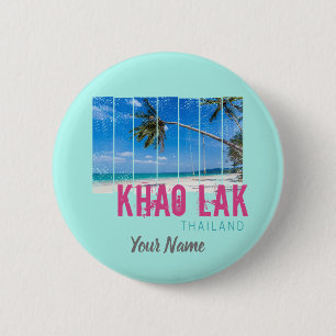 Bóton Redondo 5.08cm Khao Lak Phang-Nga Tailândia Vintage Beach Souveni