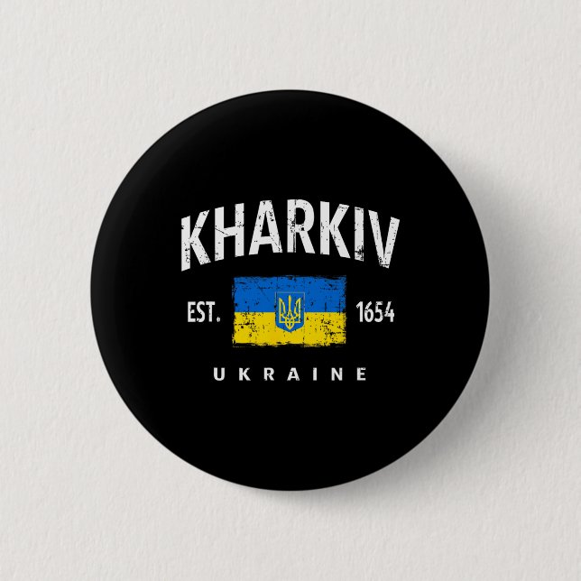 Bóton Redondo 5.08cm Kharkiv Ucrânia Ukrayina  (Frente)