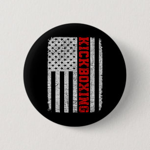 Bóton Redondo 5.08cm Kickboxing Bandeira Americana 4 de Julho Patriótic