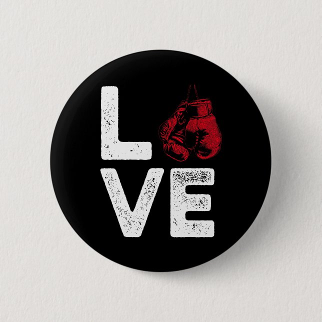 Bóton Redondo 5.08cm Kickboxing Love Kick Boxing Workout  (Frente)